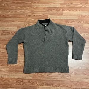Southern Proper Men’s Sweater XL Pullover Gray Wool/Nylon Buttons Prep